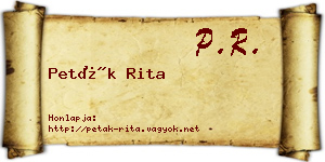 Peták Rita névjegykártya